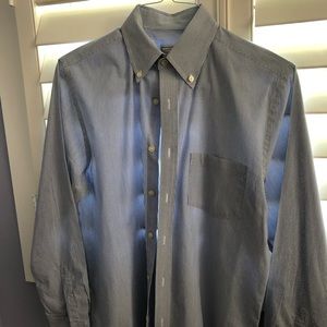 Men’s blue and white striped shirt